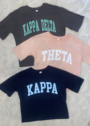 Crop Waist Length Sorority Tee